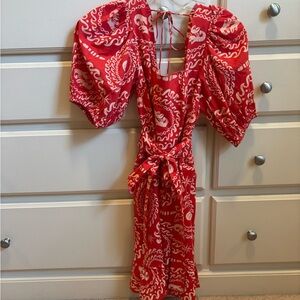 Beyond by Vera Red Patterned Dress